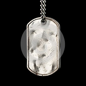 Old and worn blank military dog tags