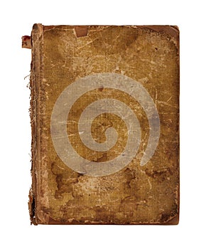 Old worn book cover isolated