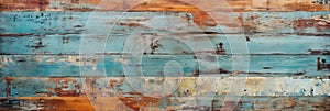 old worn bright colored painted wooden board texture wall background, rustic hardwood planks surface banner