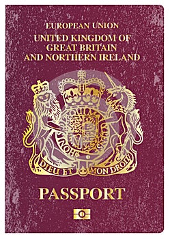 Old Worn British Passport