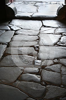 Old worn cobblestones