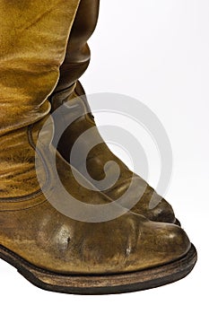 Old worn cowboy style boots