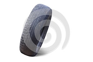 old worn damaged tire isolated