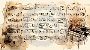 old worn music sheet