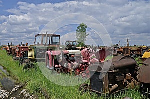 Old worn out tractors