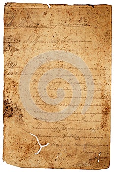 Old worn paper letter