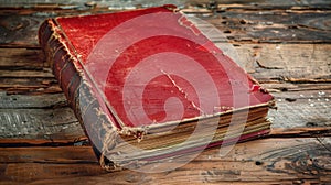 The old worn red book.AI generated image