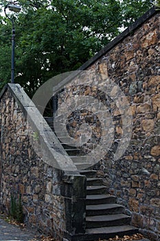 Old worn stone steps, Edinburgh Scotland