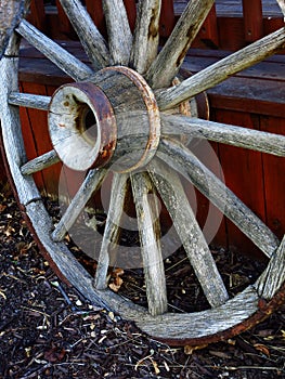 Old Worn Wagon Wheel Wagonwheel Spokes and Hub Decoration Historic