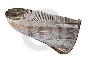 Old wooden boat hull isolated. photo