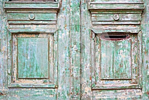 Old worn wooded door