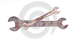 Old wrenches isolated