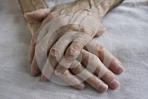 Old wrinkled hands