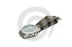 Old wristwatch on white background