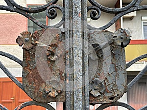 Old wrought iron gate of a building