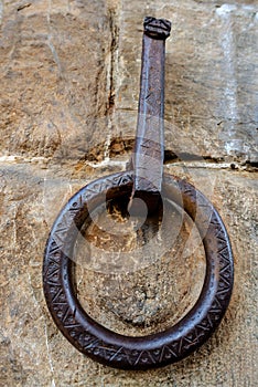 Old wrought iron ring to tie the horses - Florence Italy