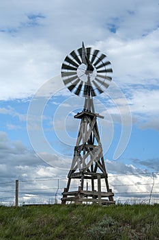 Old Wyoming Wooden Windmill