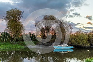 Old Yacht Sunset Foxton