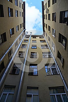 Old yard well, The bottom view upwards