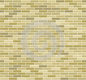 Old Yellow Brick Wall Seamless Pattern. Vector
