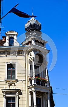 Old yellow building in Zagreb, Croatia.