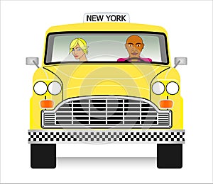 Old yellow cab vector