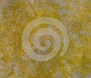 Old yellow grey marble liquid texture background. Grunge splashed background watercolor acrylic gouache ink paint texture.