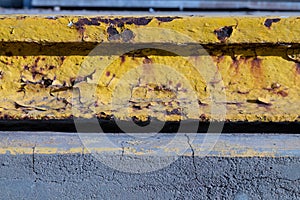 Old Yellow painted Rails and railway