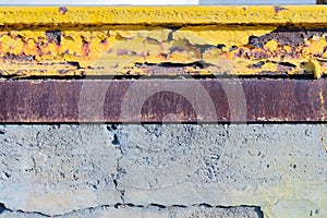 Old Yellow painted Rails and railway