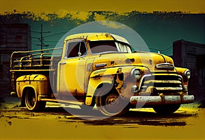 old yellow truck.