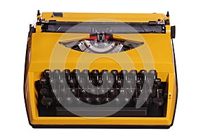 Old yellow typewriter