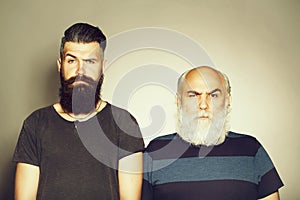 Old and young bearded men