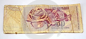 Old yugoslavian dinars, paper money photo