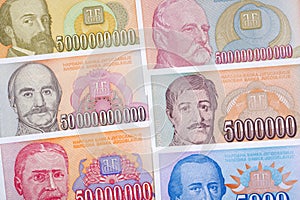 Old Yugoslavian money a business background photo