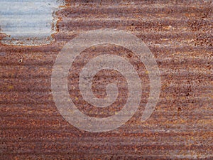 Old zinc roof background, rusty metal wall texture, dirty iron plate