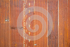 Old Zinc rust texture background, close up to pattern texture vertical zinc sheet. Abstract  Image of Rusty corrugated metal