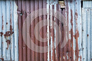 Old zinc texture background.Old rusty galvanized, corrugated iron siding vintage texture background, Rusty corrugated metal wall
