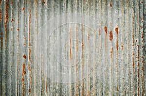 Old zinc wall texture background, rusty on galvanized metal panel sheeting