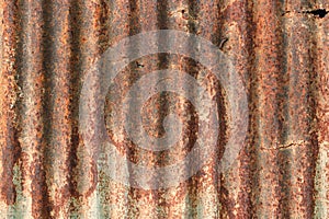 Old zinc wall texture background, rusty on galvanized metal panel sheeting