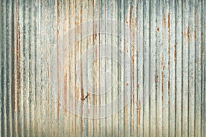 Old zinc wall texture background, rusty on galvanized metal panel sheeting