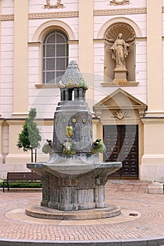 Old Zsolnay fountain landmark Pecs