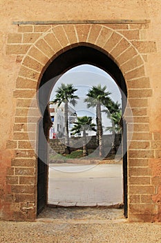 Olddoor in morocco africa ancien and wall ornate brown blue