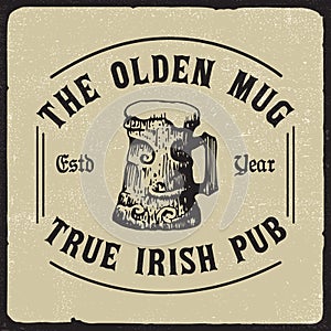 The olden mug true Irish pub