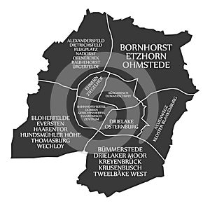 Oldenburg city map Germany DE labelled black illustration