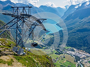 Oldenvatnet lake from Mount Hoven skylift top, Norway