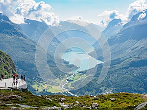 Oldenvatnet lake from Mount Hoven skylift top, Norway