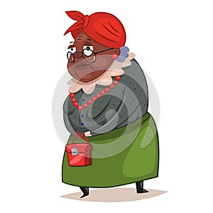 Older black woman vector cartoon character