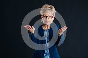 Older businesswoman does not understand
