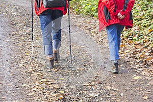 Older couple hiking