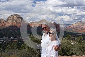 Older couple sightseeing